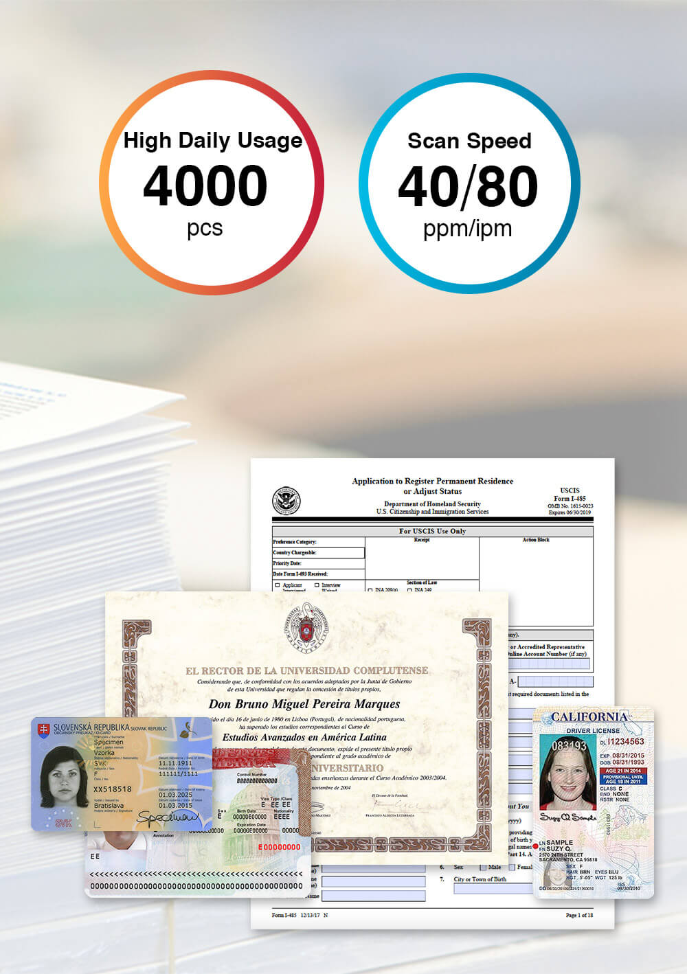 digitaliza um lote de documento e carteira de identidade ao mesmo tempo