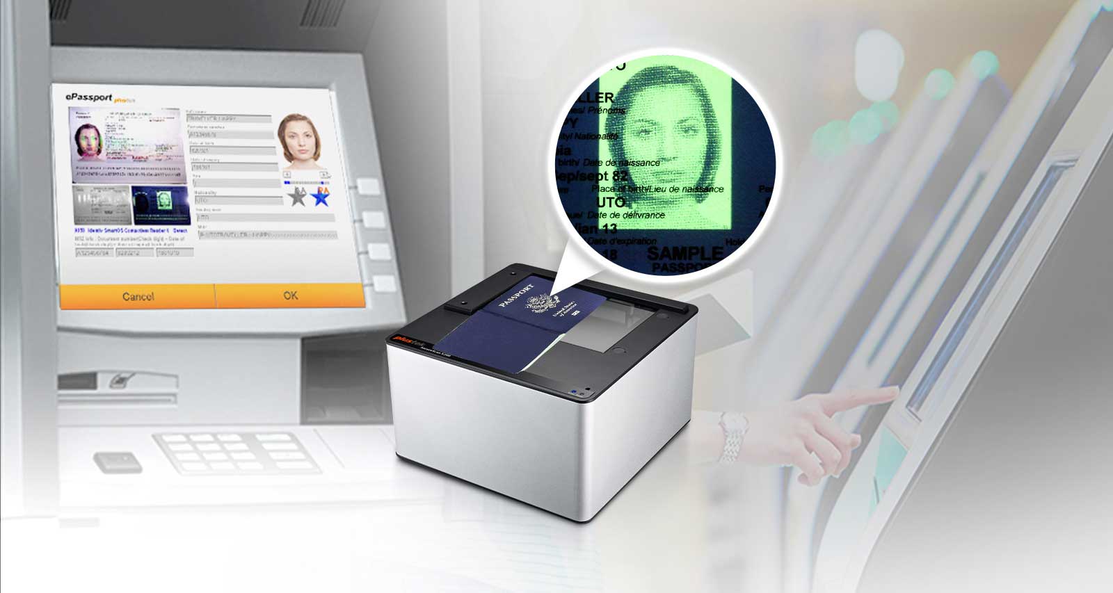 O SecureScan X200 é ideal para integração em quiosques de segurança de fronteira automáticos, e-Gates, etc.
