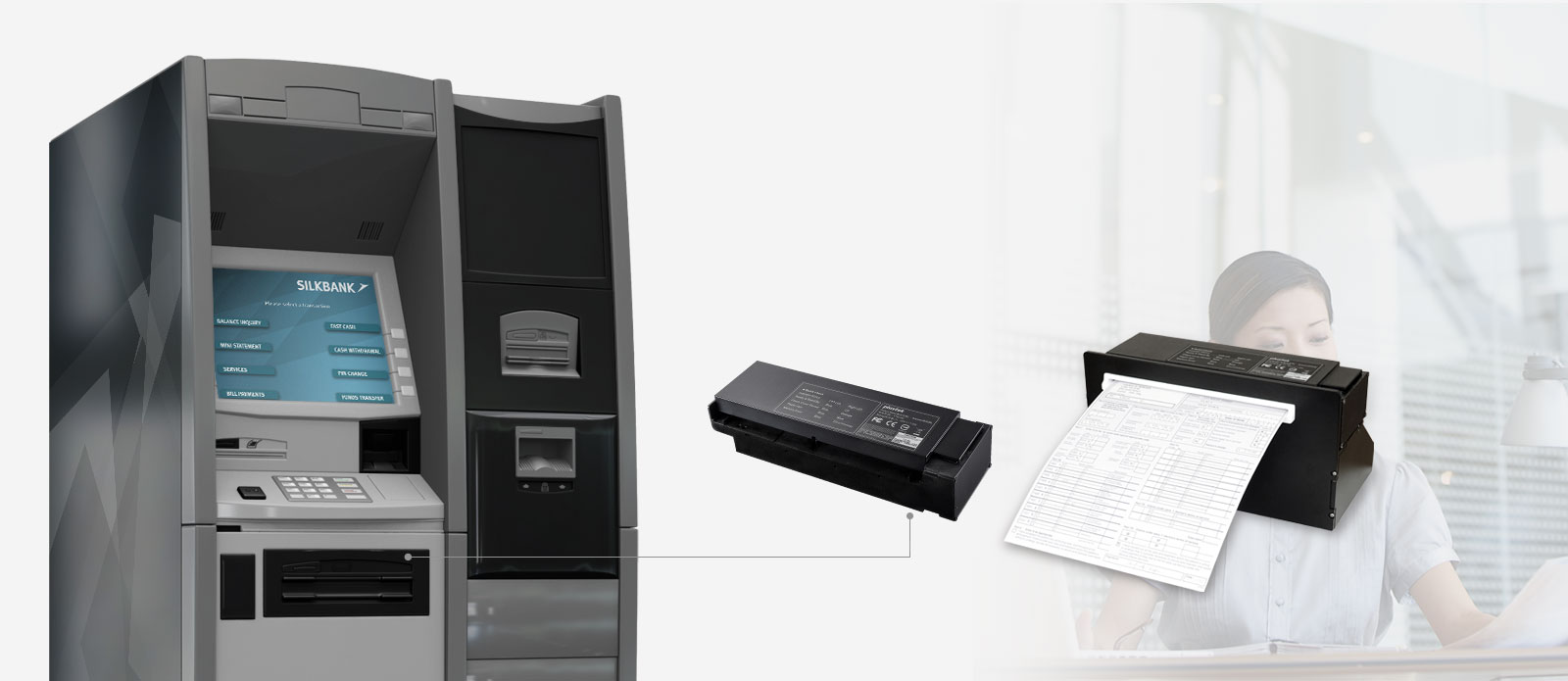 The VTM 300, a scan module that is easily integrated to kiosk or sercice desk. With no moving part and capable of ejecteing in both way it has been widely used in many industry, including: banking, healthcare, eduaction, and etc.
