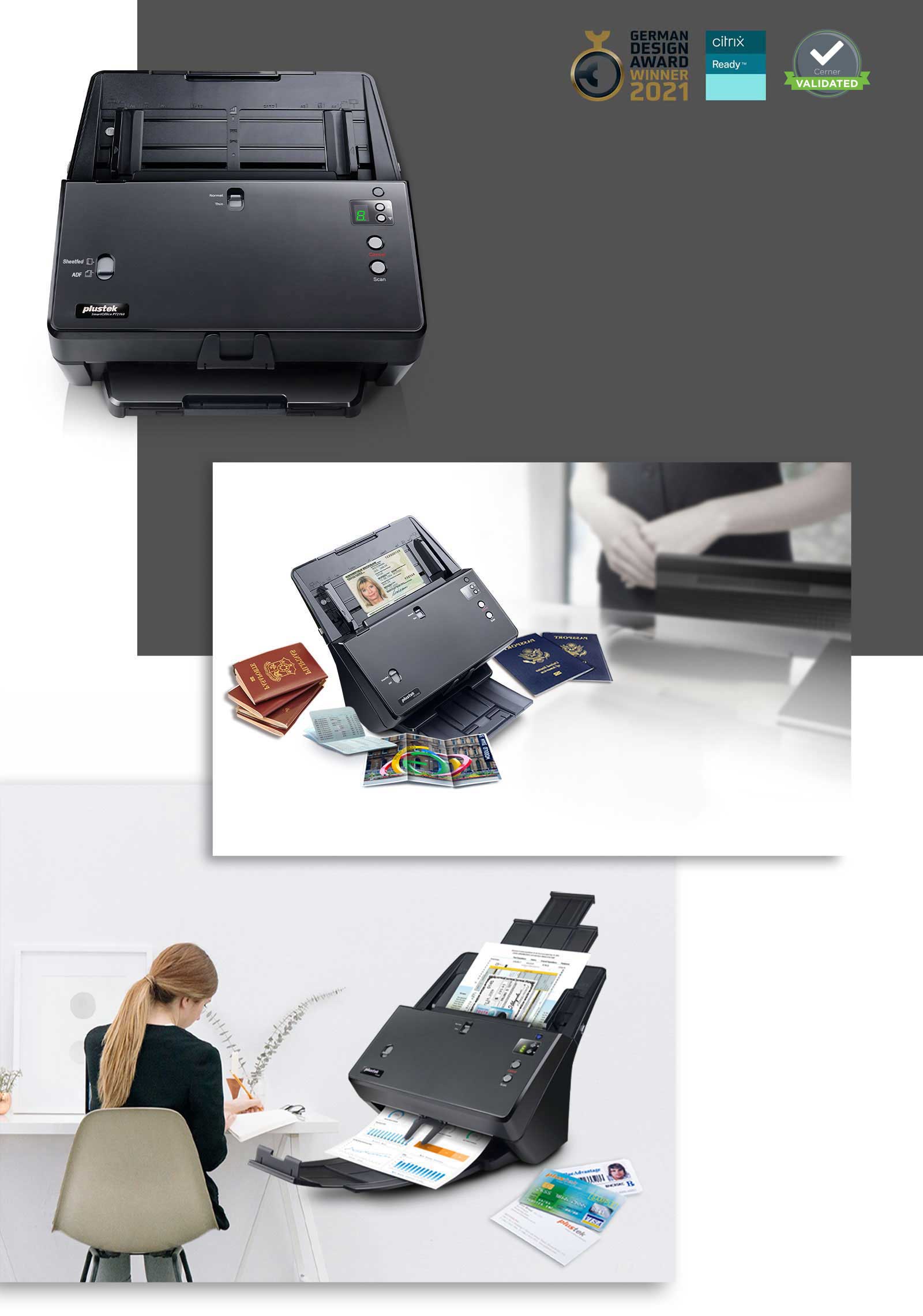 Plustek SmartOffice PT2160,使用文件掃描器掃描護照,60ppm文件掃描器