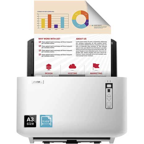 🖨️ Efficient Plustek A3 Large Format Flatbed Scanner OS…