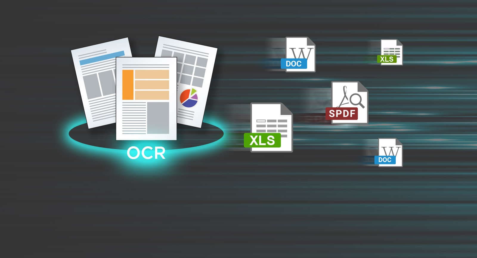 Convert files into Word, searchable PDF or Excel