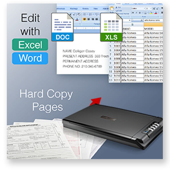 Transfer your data from paper-based to Excel, Word.