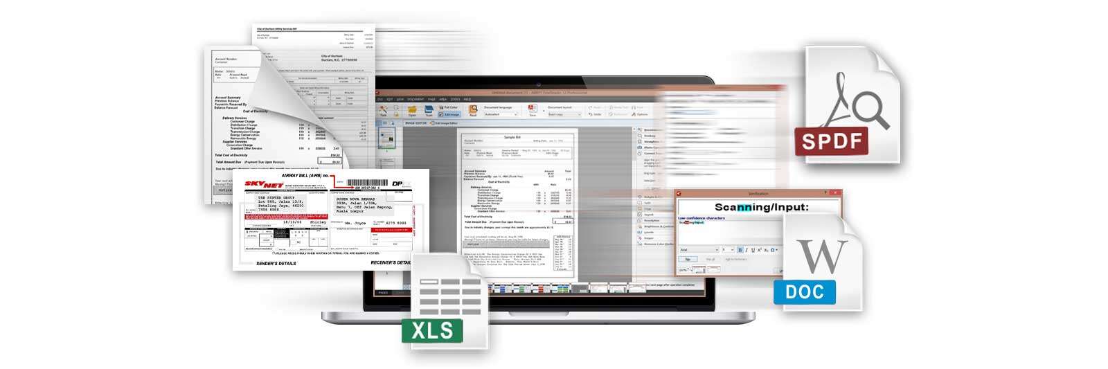 L'OpticSlim 550 Plus comprend la fonction OCR Plustek (alimentée par ABBYY) qui aide à convertir les documents papier numérisés tels que les reçus/factures/bons de livraison en PDF consultable. 