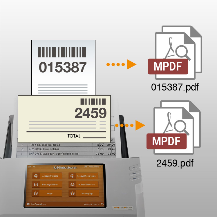 Barcode recognition automatically separates documents 