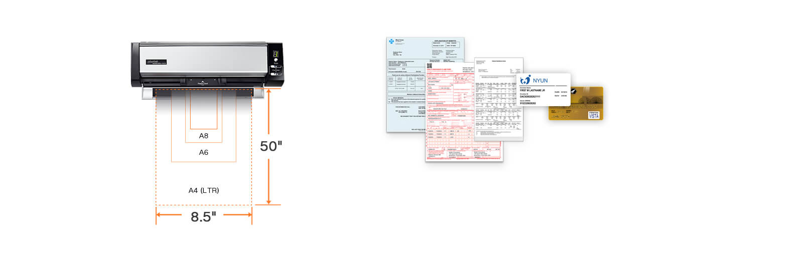 Plustek D430 commercial duty document and card scanner