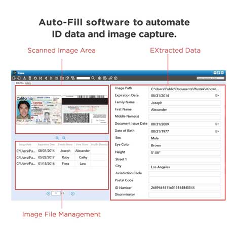 Plustek Duplex Driver License Scanner and Reader with Software