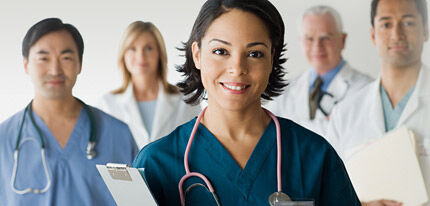 Healthcare First-aid personals scan patient medical records to provide better service and care.