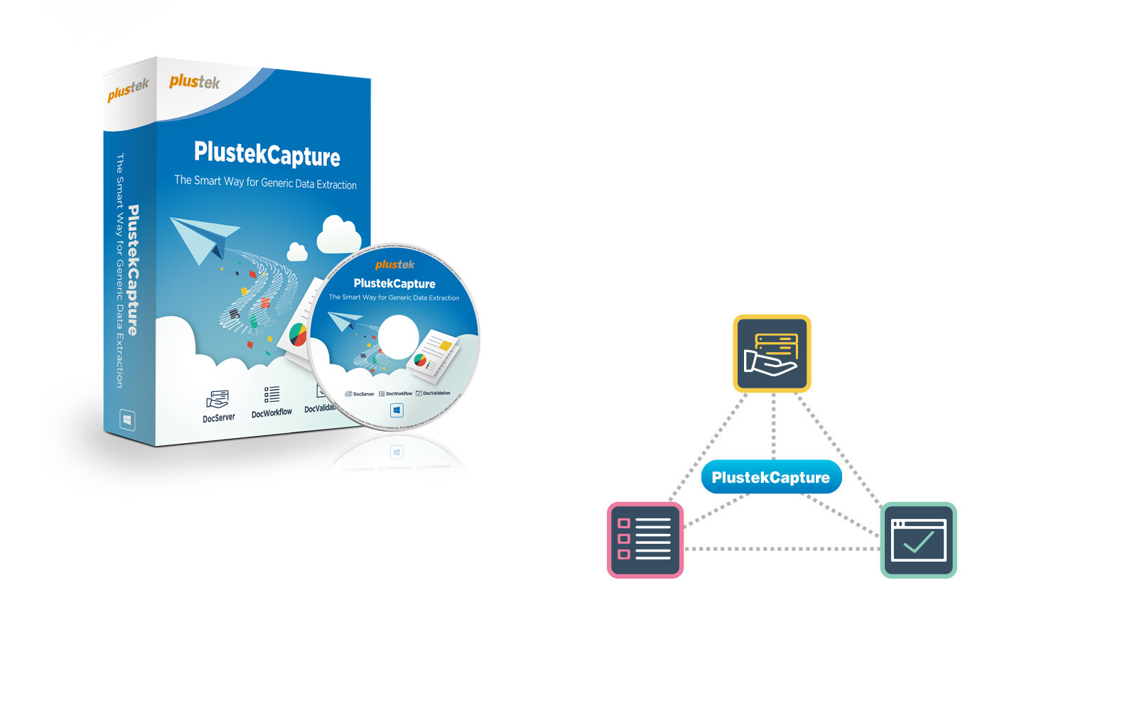 PlustekCapture enables generic document classification with integrated training process and numerous options for image enhancmeent and data export.