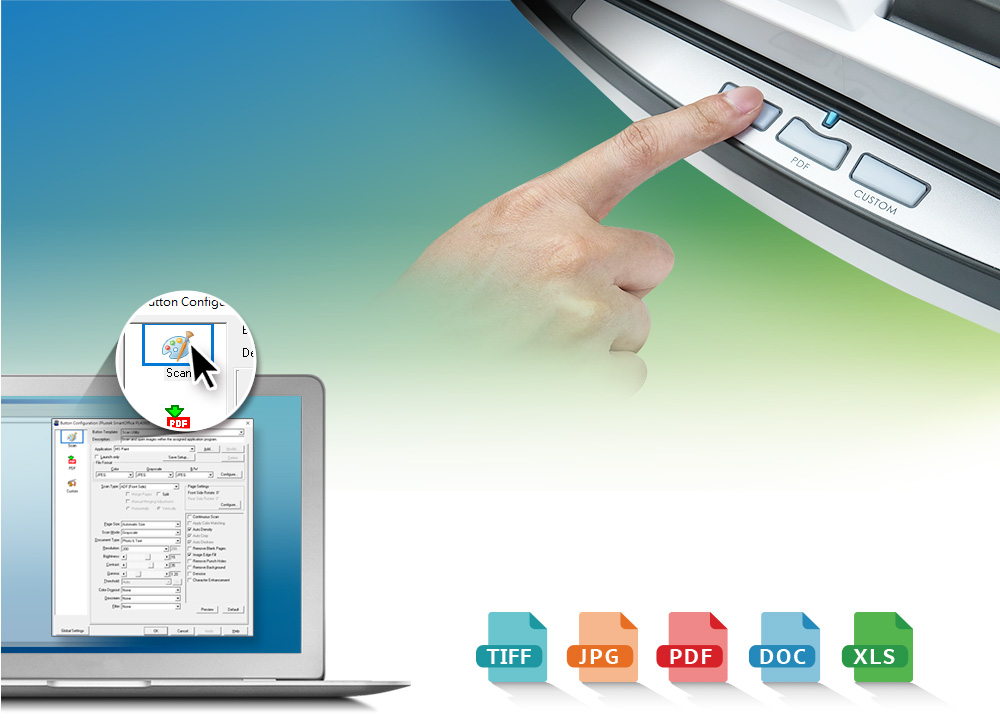 plustek scanner .pdf continuous