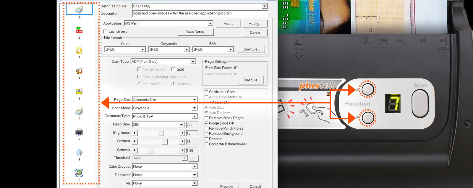 plustek scanner software .pdf continuous