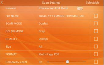 eScan ofrece un ajuste flexible para seleccionar cada función; la casilla de verificación significa que desean modificar después de escanear.