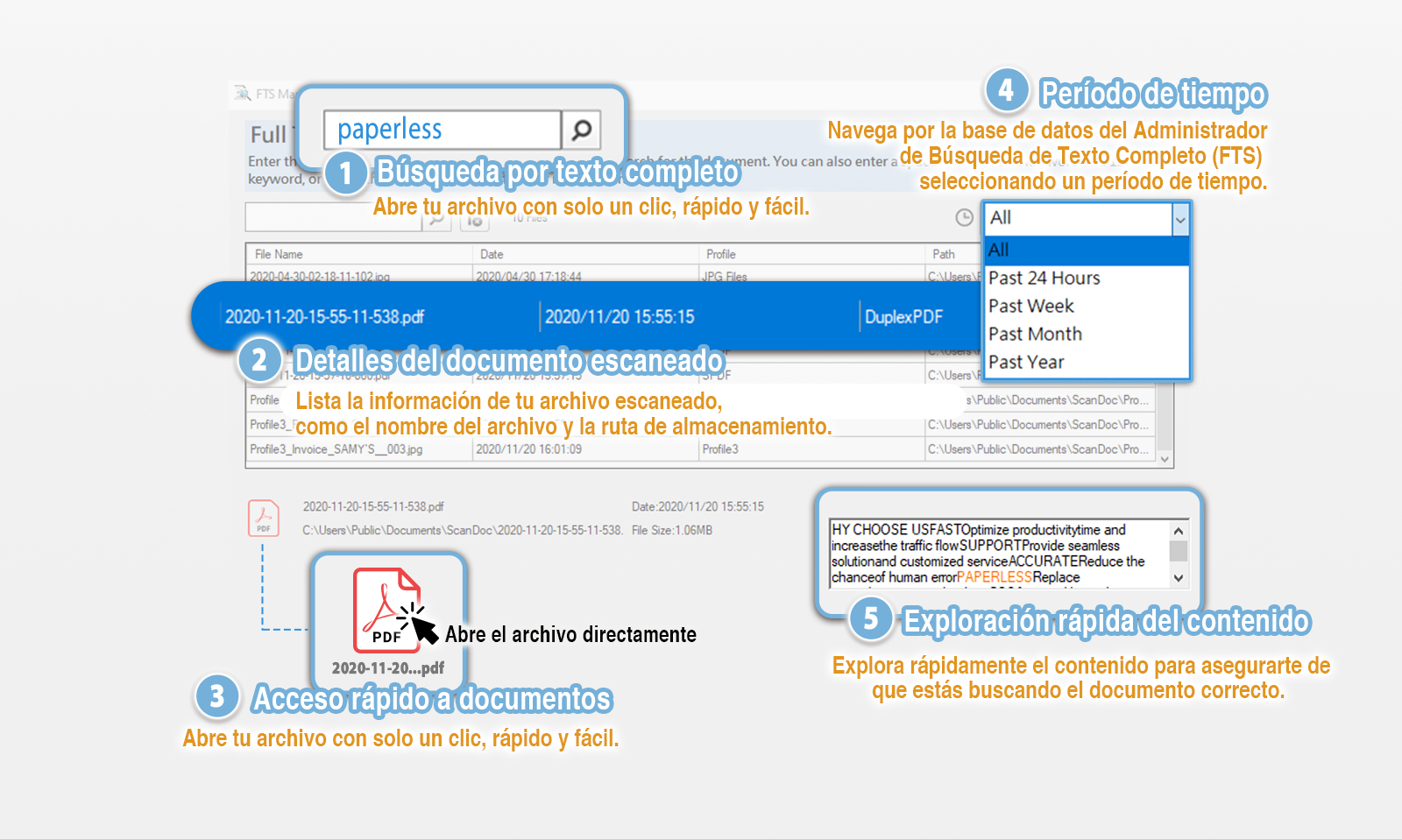 Buscar y recuperar archivos al instante