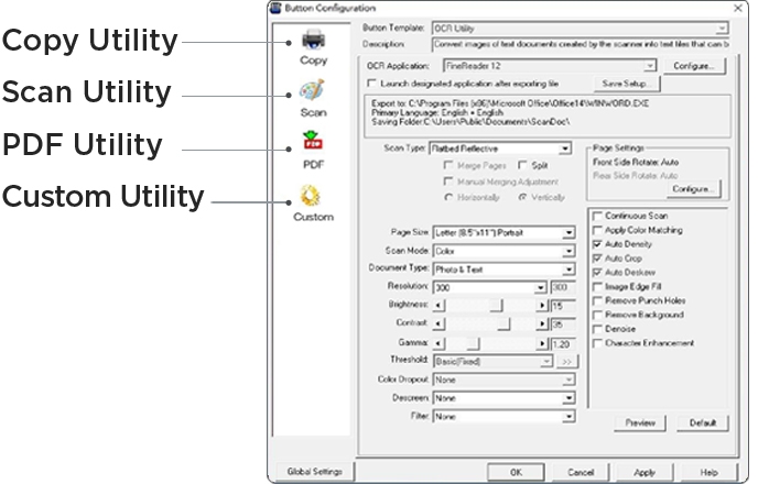 DocAction single touch scanning