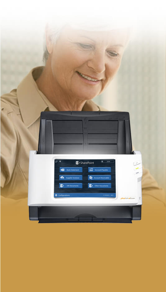 scan invoices, financial statement and archives to Sharepoint with one single touch