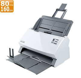 Connexion USB à une large gamme de scanners Plustek et vitesse de numérisation 40 ppm/80 ipm.