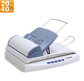 Un scanner de documents de classe ministérielle capable de numériser en recto et en recto verso avec une détection ultrasonique de double alimentation intégrée.