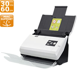 High speed with 30ppm/60ipm in grayscale mode and reliable paper handling.