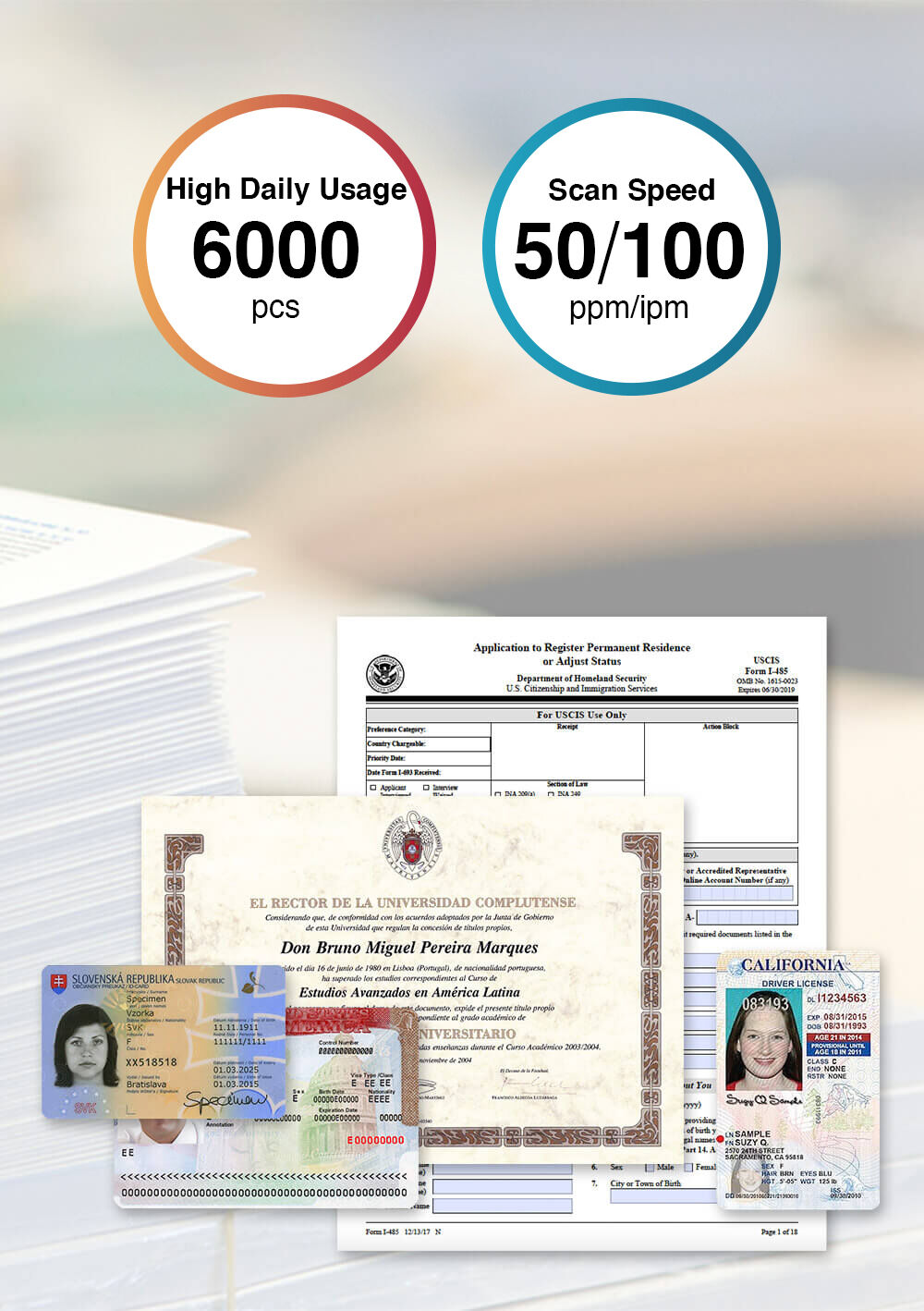 Escanea un lote de documentos y tarjetas de ID al mismo tiempo