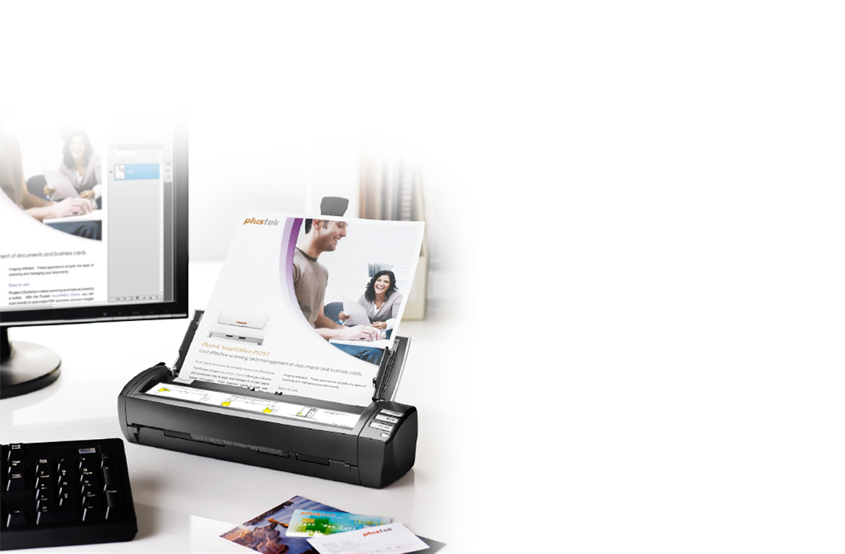 Scanner de comptoir Plustek MobileOffice D30 pharmacie recto verso USB