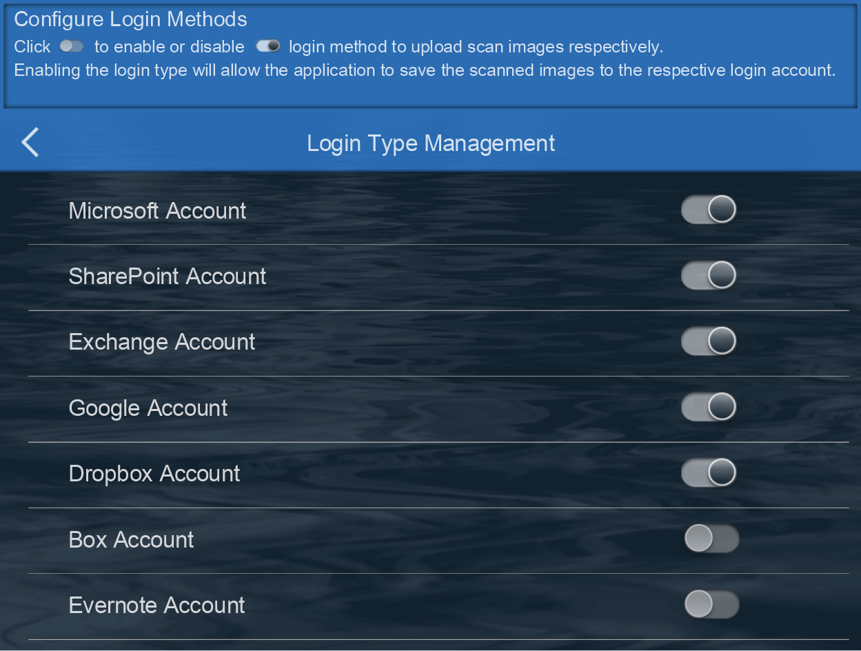 login type management