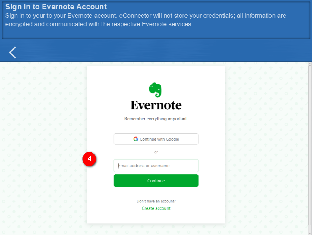 evernote Add an Account