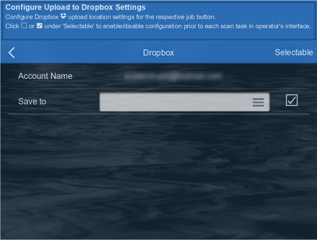 configure dropbox