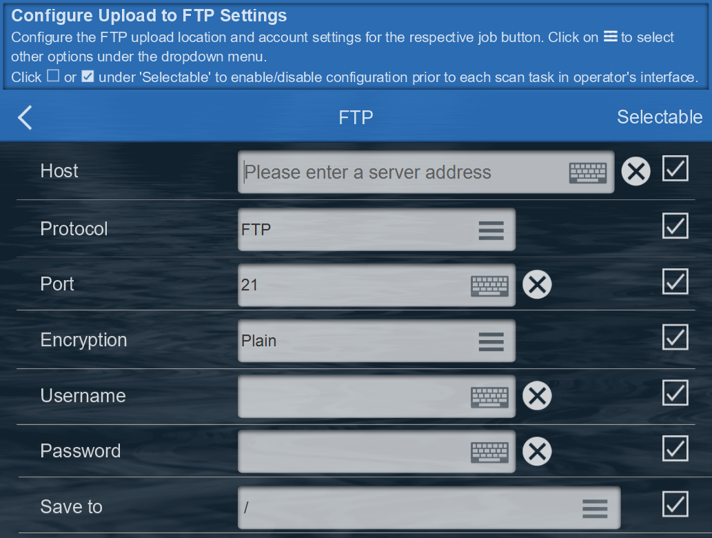 ftp settings