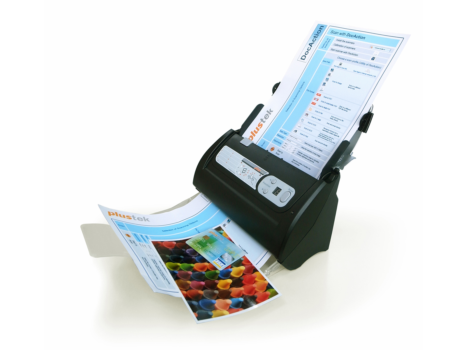 Plustek Escáner de documentos de escritorio PS186, con alimentador  automático de documentos (ADF) de 50 páginas. Para Windows 7 / 8 / 10 / 11  (solo