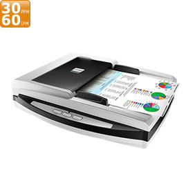 A duplex ADF and flatbed scanner which allow scan to any PC on your network.