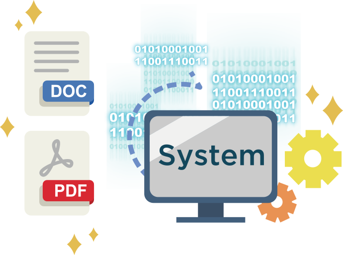 以 PDF 或 Word 等文件格式自動填入表單，或將擷取的資料完整傳輸到您指定的網路平台。