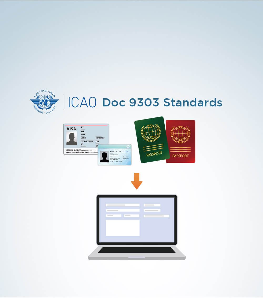 Scanner compliant with ICAO Doc 9303 Standards
