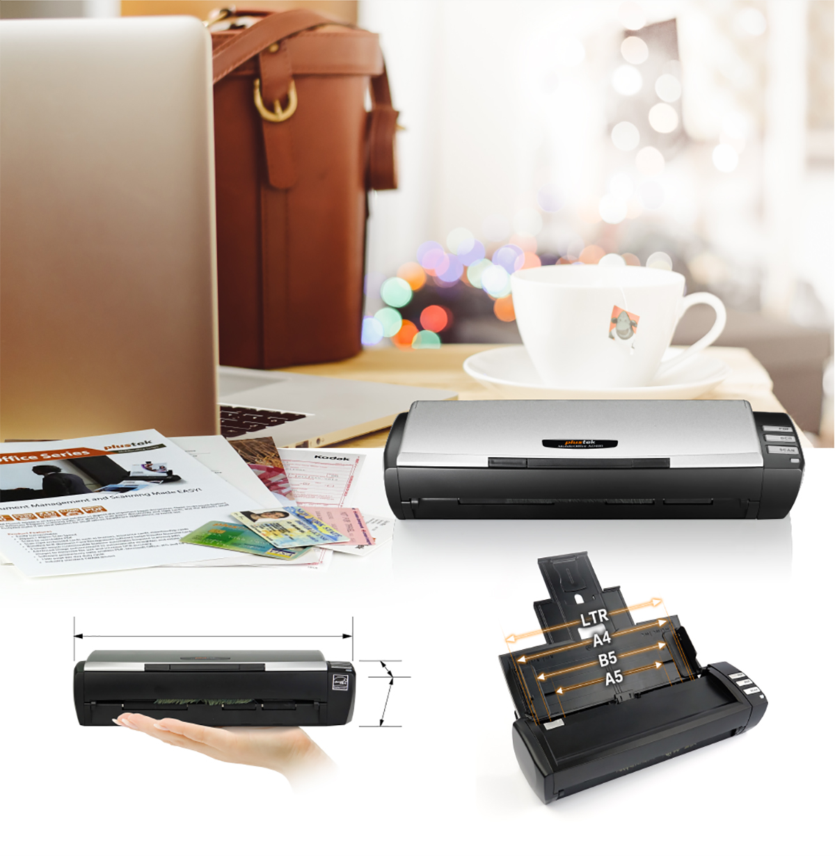 掃描多種尺寸文件,行動力高 multiple document size scanning and high mobility